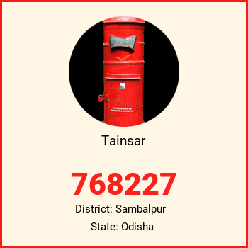 Tainsar pin code, district Sambalpur in Odisha