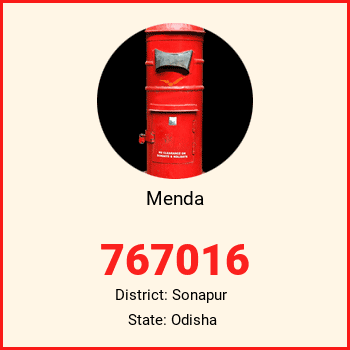 Menda pin code, district Sonapur in Odisha