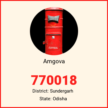 Amgova pin code, district Sundergarh in Odisha