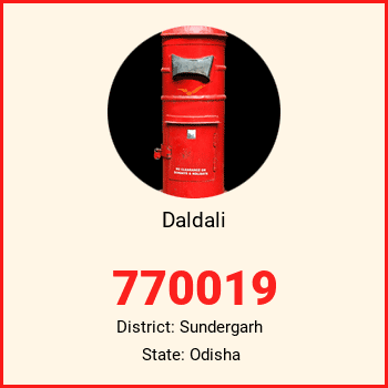 Daldali pin code, district Sundergarh in Odisha