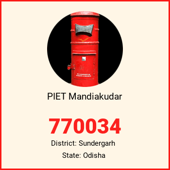 PIET Mandiakudar pin code, district Sundergarh in Odisha