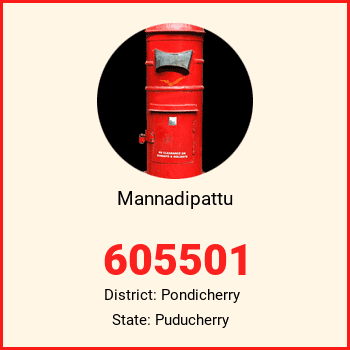 Mannadipattu pin code, district Pondicherry in Puducherry
