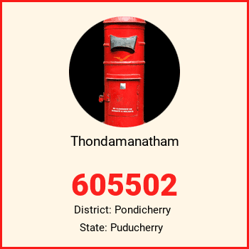 Thondamanatham pin code, district Pondicherry in Puducherry