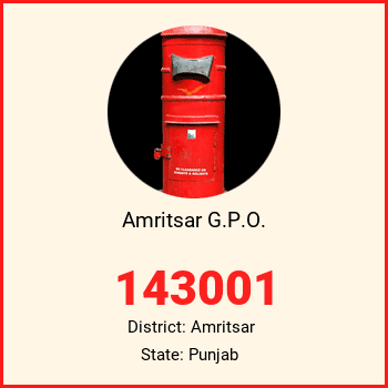 Amritsar G.P.O. pin code, district Amritsar in Punjab