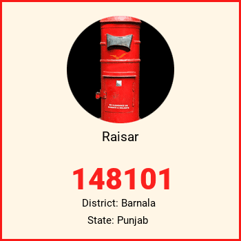 Raisar pin code, district Barnala in Punjab