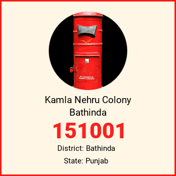 Kamla Nehru Colony Bathinda pin code, district Bathinda in Punjab