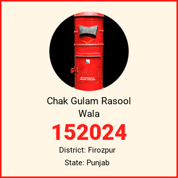 Chak Gulam Rasool Wala pin code, district Firozpur in Punjab