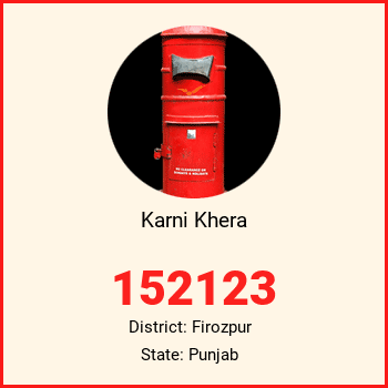 Karni Khera pin code, district Firozpur in Punjab