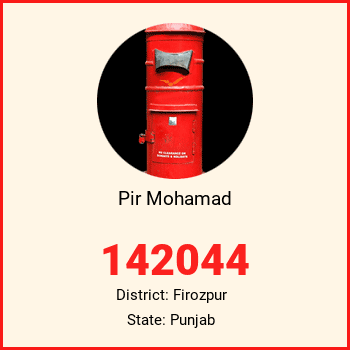 Pir Mohamad pin code, district Firozpur in Punjab