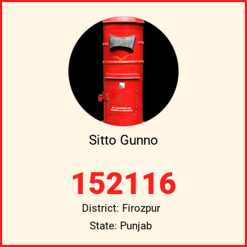 Sitto Gunno pin code, district Firozpur in Punjab