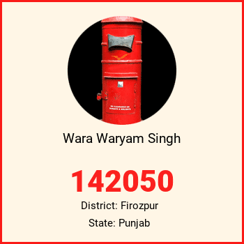 Wara Waryam Singh pin code, district Firozpur in Punjab