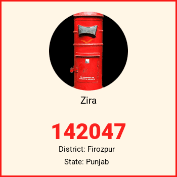 Zira pin code, district Firozpur in Punjab