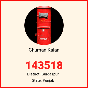 Ghuman Kalan pin code, district Gurdaspur in Punjab