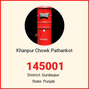 Khanpur Chowk Pathankot pin code, district Gurdaspur in Punjab