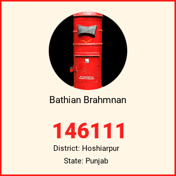 Bathian Brahmnan pin code, district Hoshiarpur in Punjab