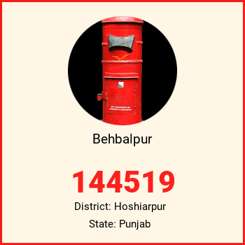 Behbalpur pin code, district Hoshiarpur in Punjab
