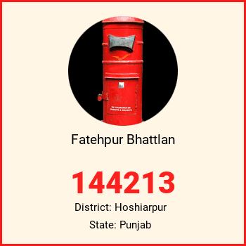 Fatehpur Bhattlan pin code, district Hoshiarpur in Punjab