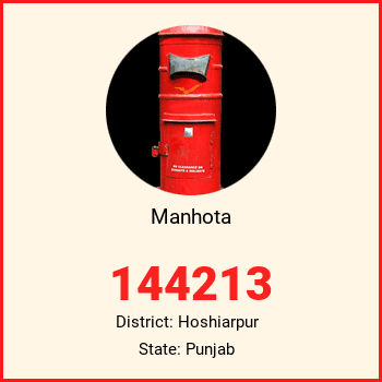 Manhota pin code, district Hoshiarpur in Punjab