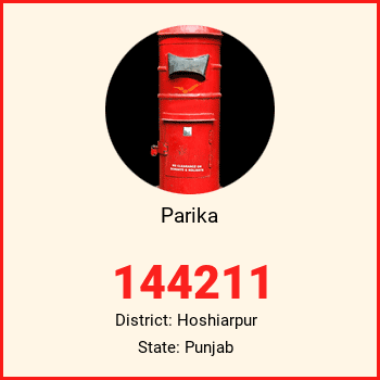 Parika pin code, district Hoshiarpur in Punjab
