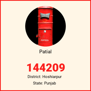 Patial pin code, district Hoshiarpur in Punjab