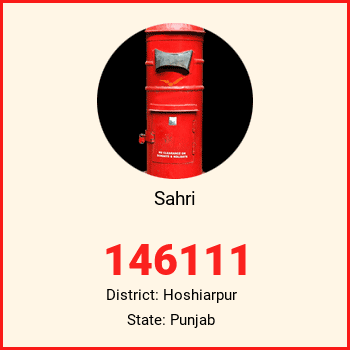 Sahri pin code, district Hoshiarpur in Punjab