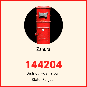 Zahura pin code, district Hoshiarpur in Punjab