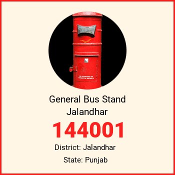General Bus Stand Jalandhar pin code, district Jalandhar in Punjab
