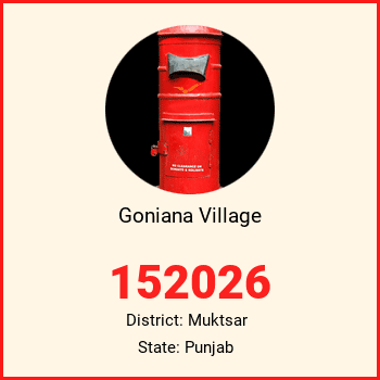 Goniana Village pin code, district Muktsar in Punjab