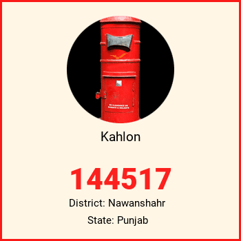 Kahlon pin code, district Nawanshahr in Punjab