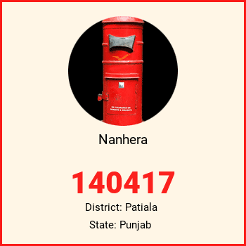 Nanhera pin code, district Patiala in Punjab