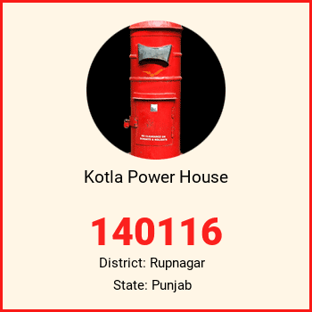 Kotla Power House pin code, district Rupnagar in Punjab