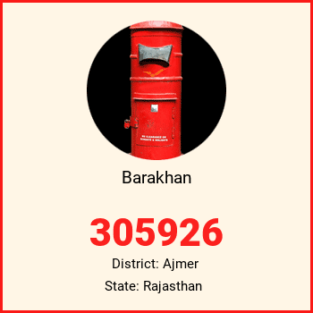 Barakhan pin code, district Ajmer in Rajasthan