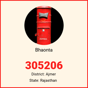 Bhaonta pin code, district Ajmer in Rajasthan