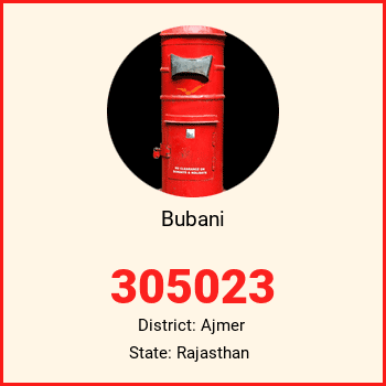 Bubani pin code, district Ajmer in Rajasthan