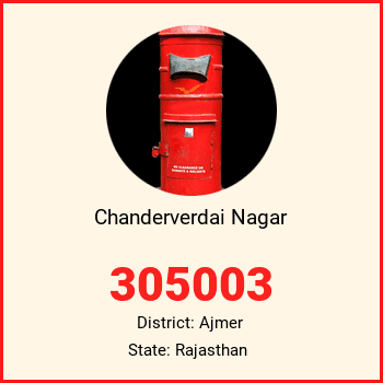 Chanderverdai Nagar pin code, district Ajmer in Rajasthan