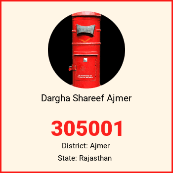Dargha Shareef Ajmer pin code, district Ajmer in Rajasthan