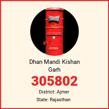 Dhan Mandi Kishan Garh pin code, district Ajmer in Rajasthan