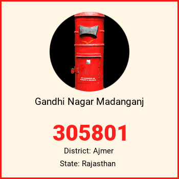 Gandhi Nagar Madanganj pin code, district Ajmer in Rajasthan
