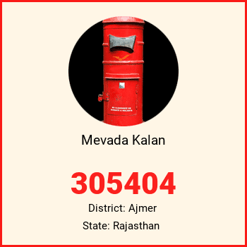 Mevada Kalan pin code, district Ajmer in Rajasthan