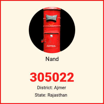Nand pin code, district Ajmer in Rajasthan