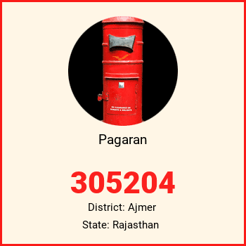Pagaran pin code, district Ajmer in Rajasthan