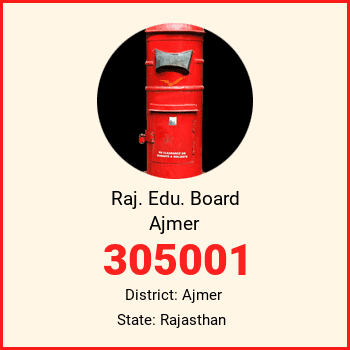 Raj. Edu. Board Ajmer pin code, district Ajmer in Rajasthan