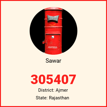 Sawar pin code, district Ajmer in Rajasthan