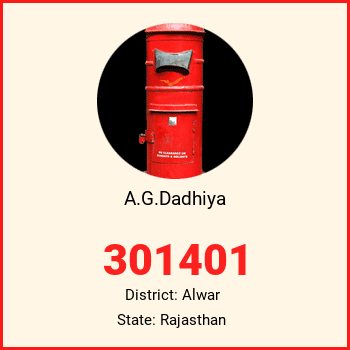 A.G.Dadhiya pin code, district Alwar in Rajasthan