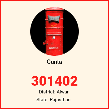 Gunta pin code, district Alwar in Rajasthan