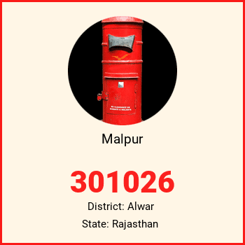 Malpur pin code, district Alwar in Rajasthan