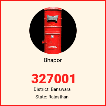 Bhapor pin code, district Banswara in Rajasthan