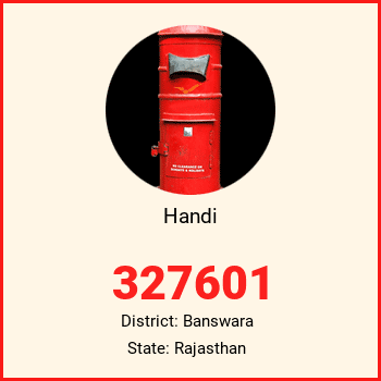 Handi pin code, district Banswara in Rajasthan
