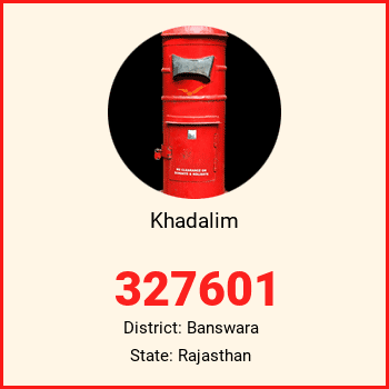 Khadalim pin code, district Banswara in Rajasthan