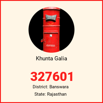 Khunta Galia pin code, district Banswara in Rajasthan